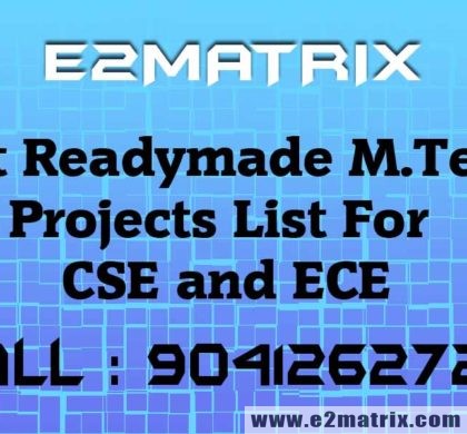 Best M Tech Projects List For CSE ECE