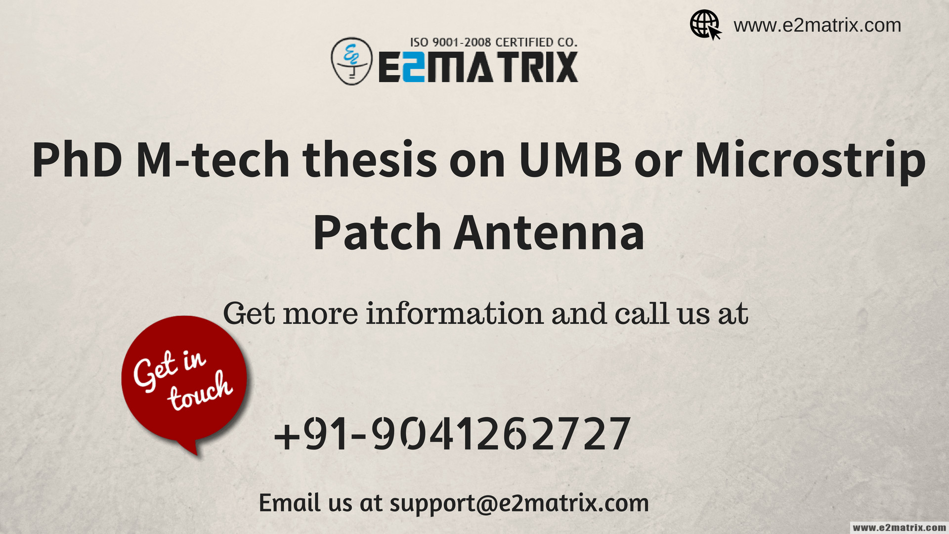PhD M-tech thesis on UMB or Microstrip patch antenna