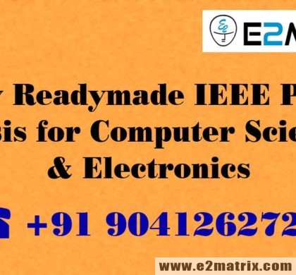 Buy Readymade IEEE PhD Thesis for Computer Science Electronics