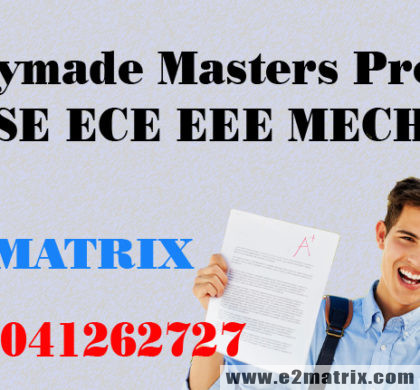 Buy Readymade Masters Project for CSE ECE EEE MECH