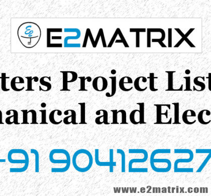 Masters Project List for Mechanical (ME) and Electrical (EEE)